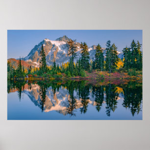 Mount Shuksan mirrored in Reflection Lake Poster