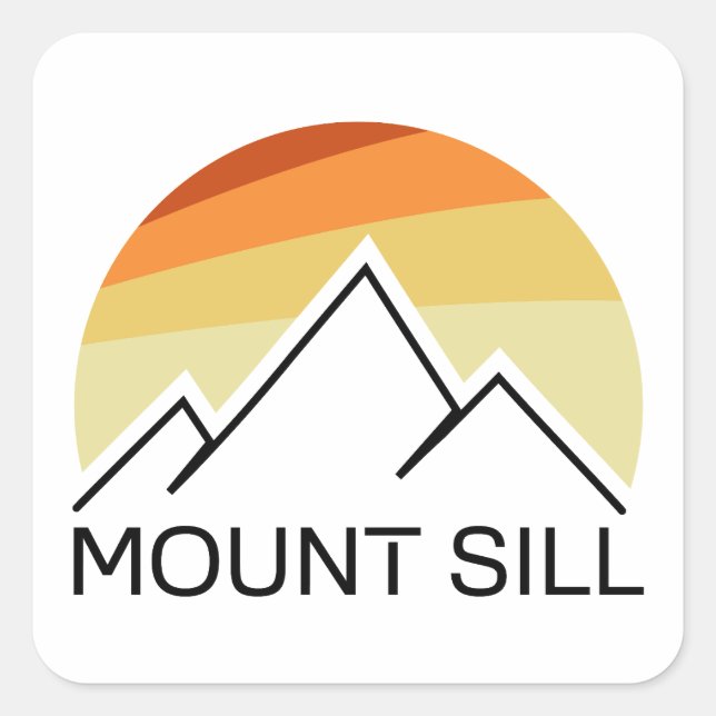 Mount Sill California Retro Square Sticker (Front)