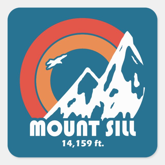 Mount Sill California Sun Eagle Square Sticker (Front)