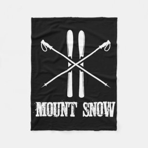 Mount Snow Skiing Skier Ski Poles Nordic Down Hill Fleece Blanket