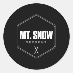 Mount Snow Vermont Graphic Ski T Shirt Classic Round Sticker