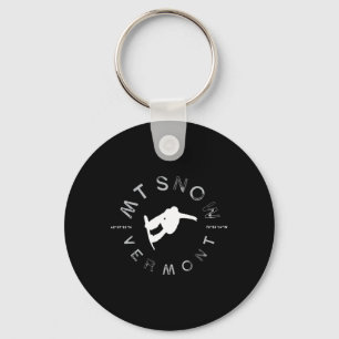 Mount Snow Vermont Graphic Vintage Snowboard T Shi Keychain