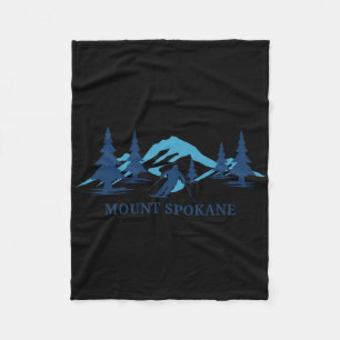 Mount Spokane Washington Ski Resort Skiing Skier  Fleece Blanket
