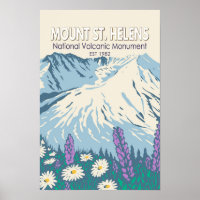 Mount St Helens National Volcanic Monument Retro