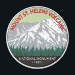 Mount St Helens National Volcanic Monument Vintage Magnet<br><div class="desc">Mount St Helens National Volcanic Monument vector artwork design. The national monument was set aside for research,  recreation,  and education. Inside the Monument,  the environment is left to respond naturally to the disturbance.</div>