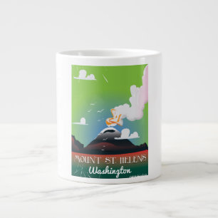 Mount St. Helens vintage travel poster. Large Coffee Mug