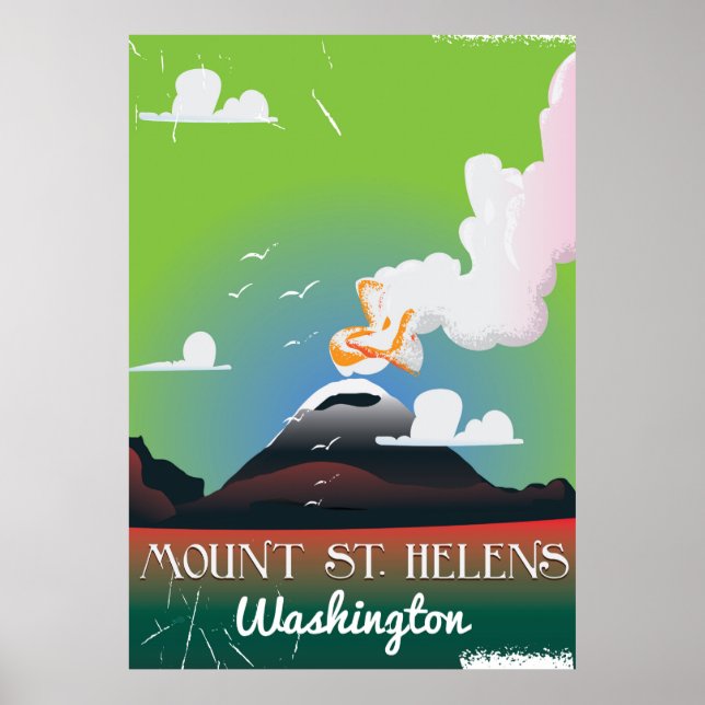 Mount St. Helens vintage travel poster. Poster (Front)