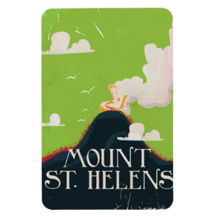 Mount St. Helen's Volcano Travel Poster Magnet