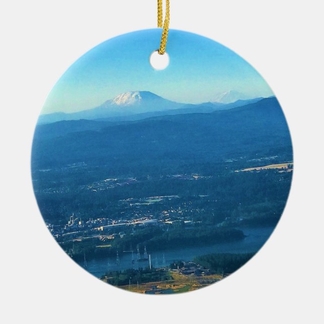 Mount St. Helens, Washington Ceramic Ornament (Front)