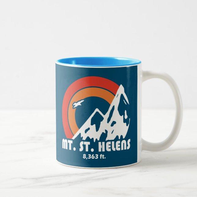 Mount St. Helens Washington Sun Eagle Two-Tone Coffee Mug (Right)