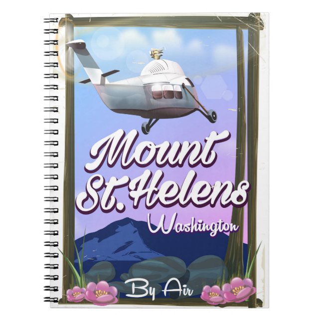 Mount St. Helens Washington Travel poster Notebook (Front)