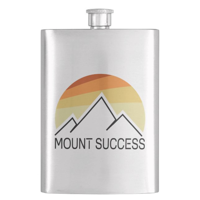 Mount Success New Hampshire Retro Hip Flask (Front)