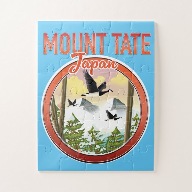 Mount Tate Japan travel logo Jigsaw Puzzle (Vertical)