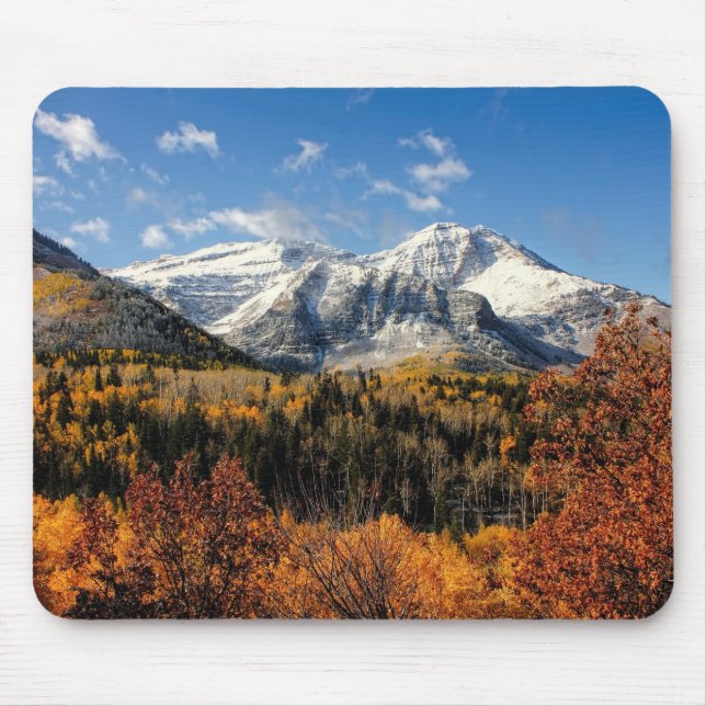 Mount Timpanogos in Autumn Utah Mountains Mouse Pad (Front)
