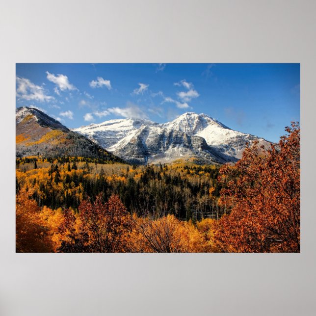 Mount Timpanogos in Autumn Utah Mountains Poster (Front)