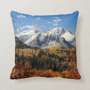 Mount Timpanogos in Autumn Utah Mountains Throw Pillow