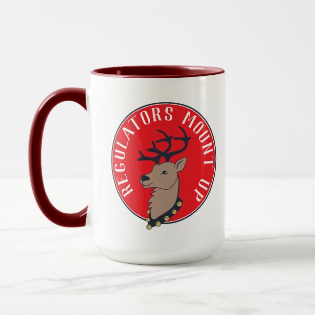 Mount Up Reindeer Christmas Mug (Left)