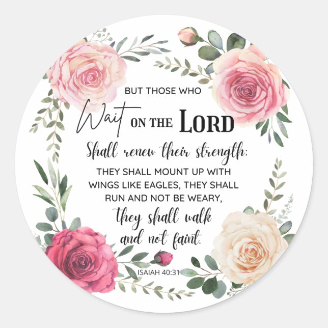   Mount Up With Wing Like Eagles Isaiah 40:31  Classic Round Sticker (Front)