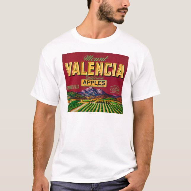 Mount Valencia Apple Label - Watsonville, CA T-Shirt (Front)