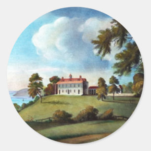 Mount Vernon, by Francis Jukes, 1800 Classic Round Sticker