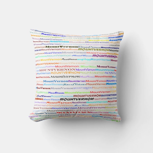 Mount Vernon Text Design II Throw Pillow (Front)