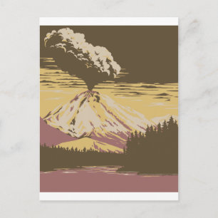 Mount Vesuvius Erupts Postcard