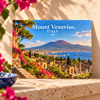 Mount Vesuvius Italy Scenic Naples Travel Postcard