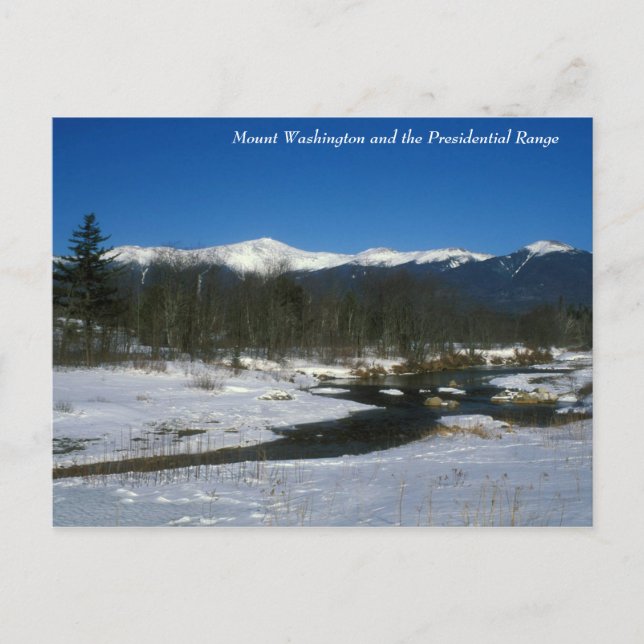 Mount Washington and Presidential Range in Winter Postcard (Front)