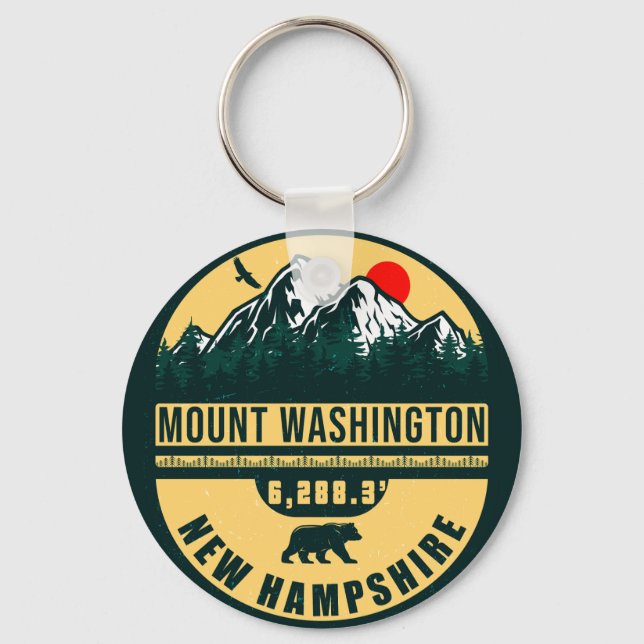 Mount Washington new Hampshire - Hiking Camping Keychain (Front)