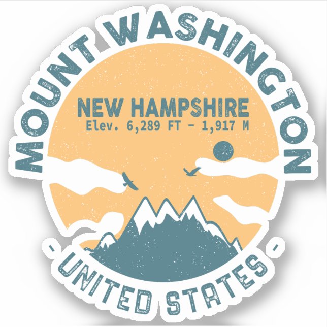 Mount Washington New Hampshire - Retro Vintage (Front)