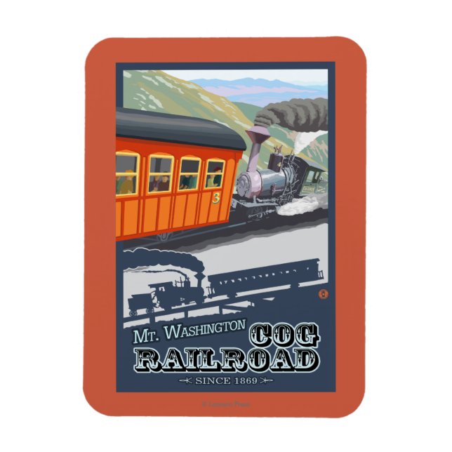 Mount Washington, New HampshireCog Railroad Magnet (Vertical)