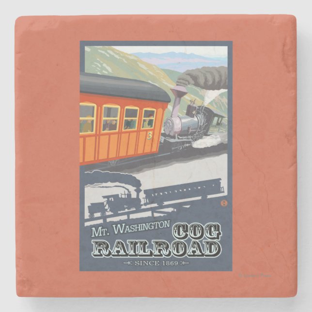 Mount Washington, New HampshireCog Railroad Stone Coaster (Front)