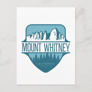 Mount Whitney California Mountain crest design Postcard