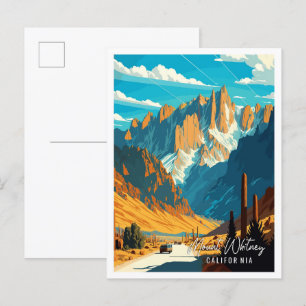 Mount Whitney California vintage travel Postcard