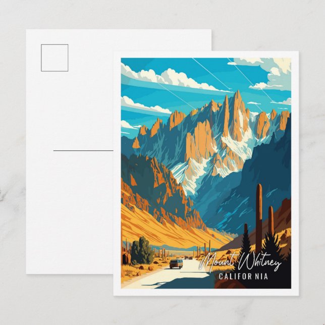 Mount Whitney California vintage travel Postcard (Front/Back)