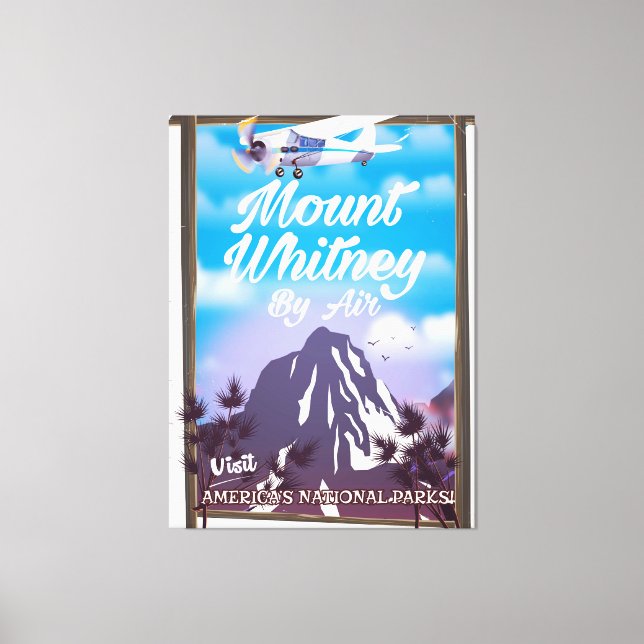 Mount Whitney, Classic California Travel poster Canvas Print (Front)