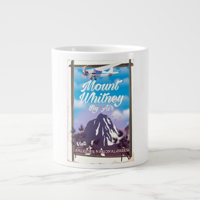 Mount Whitney, Classic California Travel poster Large Coffee Mug (Front)