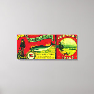 Mount Wrangell Salmon Can LabelAlimak, AK Canvas Print