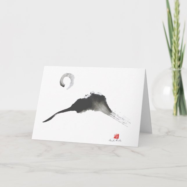 Mountain, a Sumi-e Card (Front)