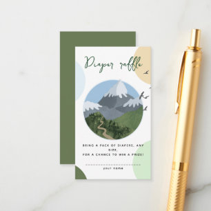 Mountain Adventure Baby Shower Diaper Raffle Enclosure Card