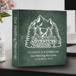 Mountain Adventure Begins Green Chalkboard Wedding Binder<br><div class="desc">Begin your journey of love with our enchanting Mountain Adventure Begins Green Chalkboard Wedding 3 ring binder! Featuring a captivating logo adorned with majestic mountains, swaying palm trees, and a heart symbol, complemented by the heartfelt quote 'And So Our Adventure Begins' in elegant white typography. Set against a rustic Green...</div>