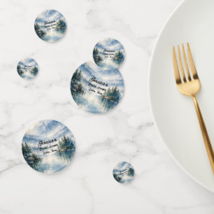 Mountain Adventure Boho Lake Bridal shower Confetti