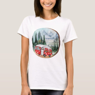 Mountain Adventure Camper Illustration T-Shirt