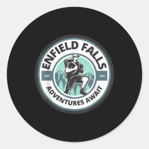 Mountain Adventure Design_ Hiking & Camping In Classic Round Sticker