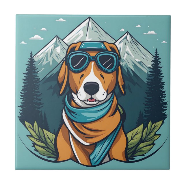 Mountain Adventure Dog Tile (Front)