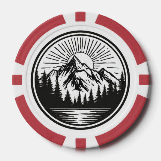 Mountain Adventure Logo | Camping Badge | Outdoor Poker Chips