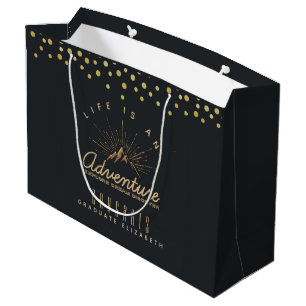 Mountain Adventure Rustic Congrats Graduate Large Gift Bag