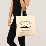 Mountain Adventure Wedding Welcome Personalized Tote Bag<br><div class="desc">Painted mountain scene "And So the Adventure Begins",  wedding welcome tote bag. Personalize text and customize font style,  colour and size.</div>