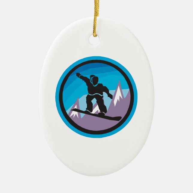 Mountain Air Ceramic Ornament (Front)