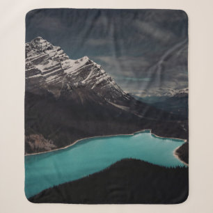 MOUNTAIN ALPS SURROUNDING BODY OF WATER SHERPA BLANKET